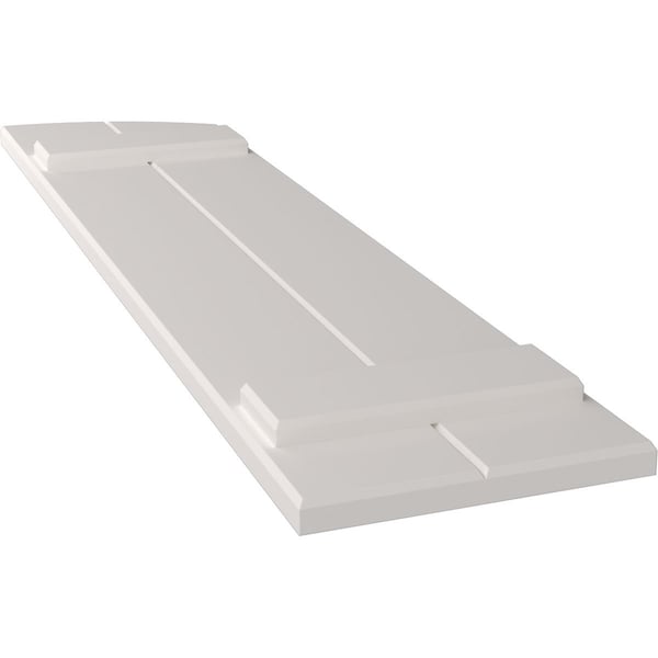Ekena Millwork True Fit PVC, Two Board Elliptical Top Joined Board-n-Batten Shutters, Unfinished, 10 3/4W x 73H, PR - TFP101BE11X073UN