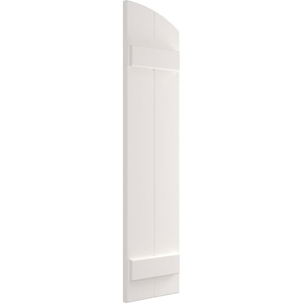 Ekena Millwork True Fit PVC, Two Board Elliptical Top Joined Board-n-Batten Shutters, Unfinished, 10 3/4W x 73H, PR - TFP101BE11X073UN