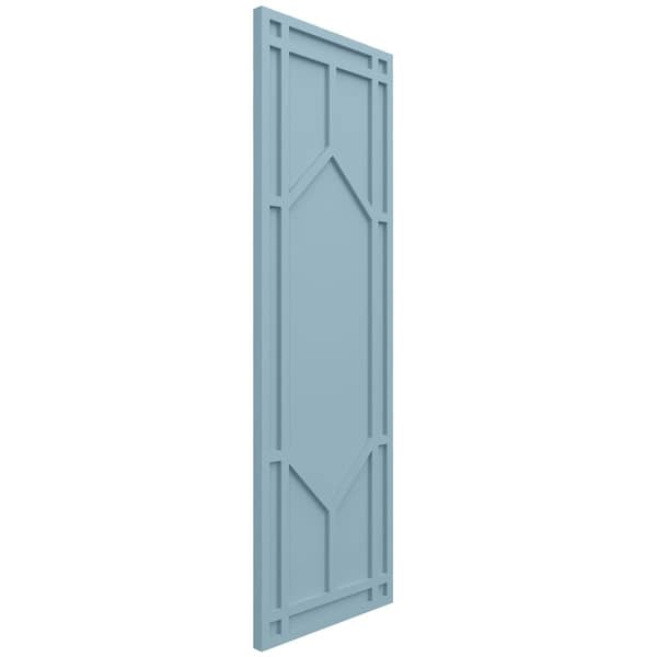 Ekena Millwork True Fit PVC Shaker Fixed Mount Shutters, Peaceful Blue, 12W x 80H, PR - TFP001SK12X080SB