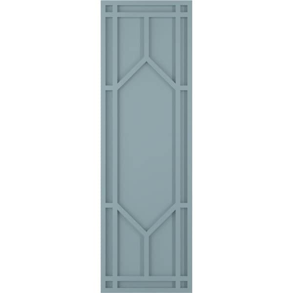 Ekena Millwork True Fit PVC Shaker Fixed Mount Shutters, Peaceful Blue, 12W x 80H, PR - TFP001SK12X080SB