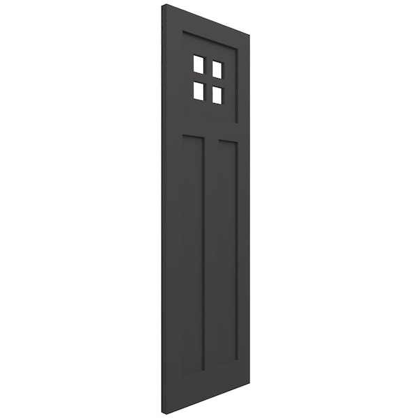 Ekena Millwork True Fit PVC San Antonio Mission Style Fixed Mount Shutters, Shadow Mountain, 15W x 51H, PR - TFP001ST15X051SM