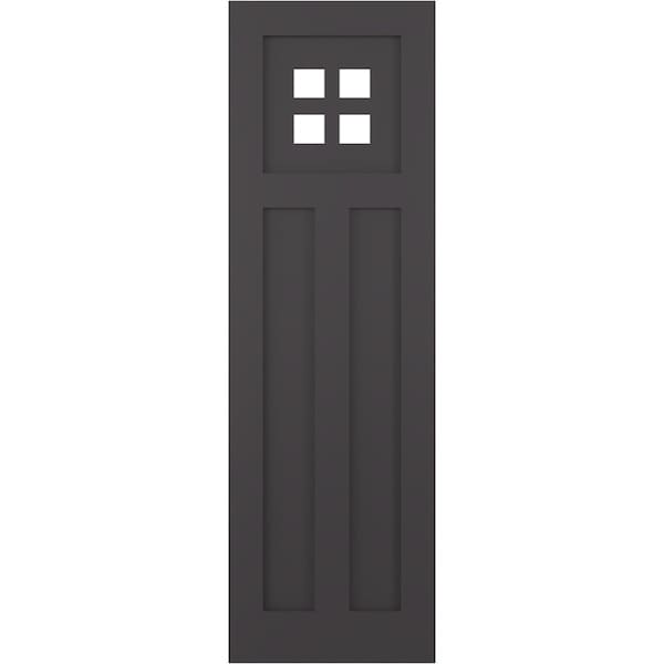 Ekena Millwork True Fit PVC San Antonio Mission Style Fixed Mount Shutters, Shadow Mountain, 15W x 51H, PR - TFP001ST15X051SM