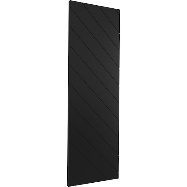 Ekena Millwork 15W x 77H True Fit PVC Diagonal Slat Modern Style Fixed Mount Shutters, Black, PR - TFP001DG15X077BL
