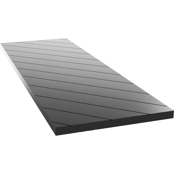 Ekena Millwork 15W x 77H True Fit PVC Diagonal Slat Modern Style Fixed Mount Shutters, Black, PR - TFP001DG15X077BL
