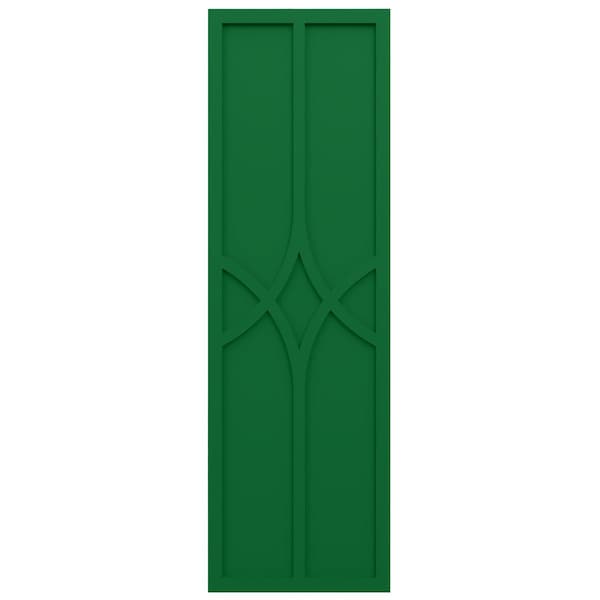 Ekena Millwork True Fit PVC Cedar Park Fixed Mount Shutters, Viridian Green, 12W x 31H, PR - TFP001CP12X031HG