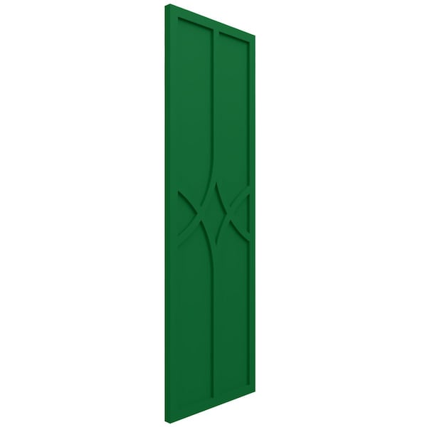 Ekena Millwork True Fit PVC Cedar Park Fixed Mount Shutters, Viridian Green, 12W x 31H, PR - TFP001CP12X031HG