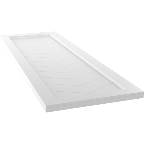 Ekena Millwork True Fit PVC Single Panel Chevron Modern Style Fixed Mount Shutters, White, 15W x 60H, PR - TFP001CV15X060WH
