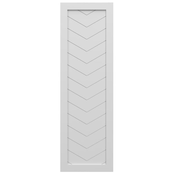Ekena Millwork True Fit PVC Single Panel Chevron Modern Style Fixed Mount Shutters, White, 15W x 60H, PR - TFP001CV15X060WH
