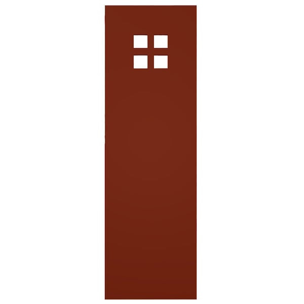 Ekena Millwork True Fit PVC San Antonio Mission Style Fixed Mount Shutters, Pepper Red, 18W x 72H, PR - TFP001ST18X072MR