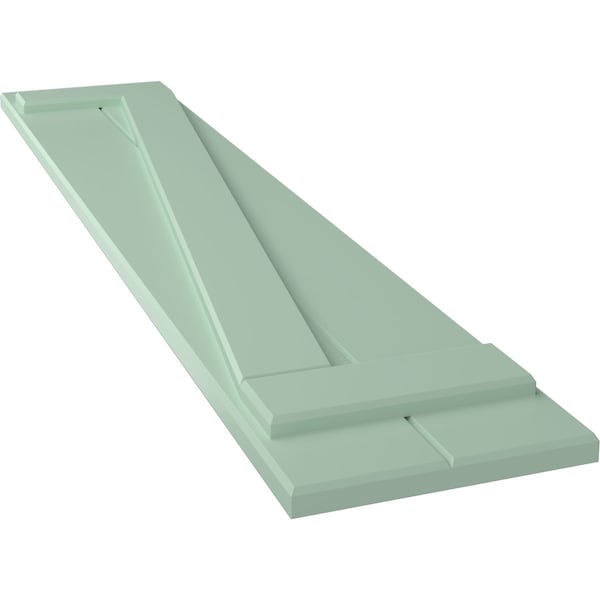 Ekena Millwork True Fit PVC, Two Board Joined Board-n-Batten Shutters w/Z-Bar, Seaglass , 10 3/4W x 61H, PR - TFP102BBF11X061SG