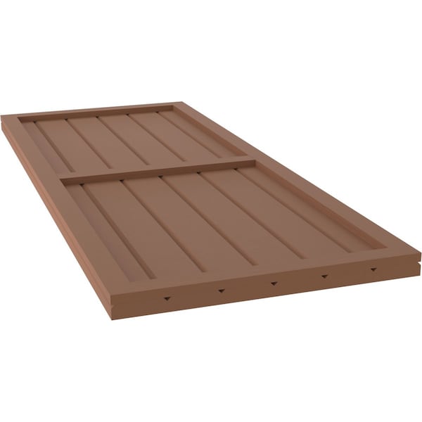 Ekena Millwork Americraft 6-Board Exterior Wood 2 Equal Panel Framed Board-n-Batten Shutters, ARW101BF621X72BTH, PR - ARW101BF621X72BTH