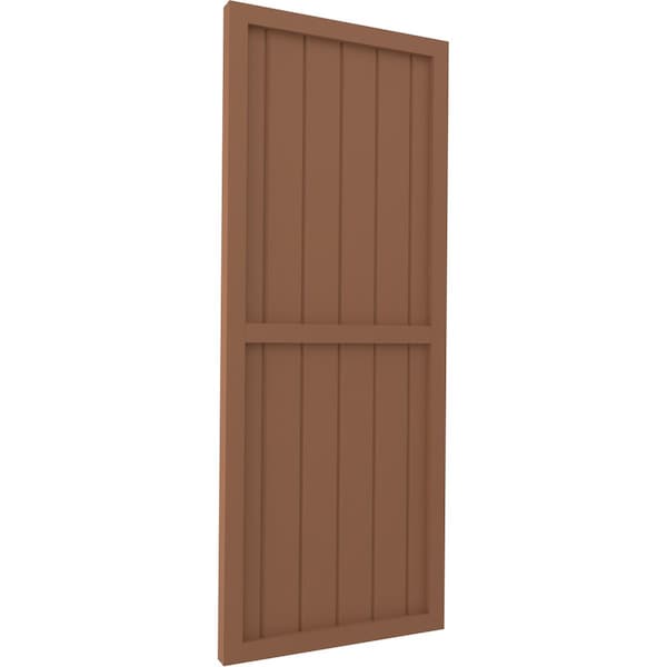 Ekena Millwork Americraft 6-Board Exterior Wood 2 Equal Panel Framed Board-n-Batten Shutters, ARW101BF621X72BTH, PR - ARW101BF621X72BTH