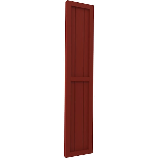 Ekena Millwork Americraft 3-Board Exterior Wood 2 Equal Panel Framed Board-n-Batten Shutters, ARW101BF311X66MRH, PR - ARW101BF311X66MRH