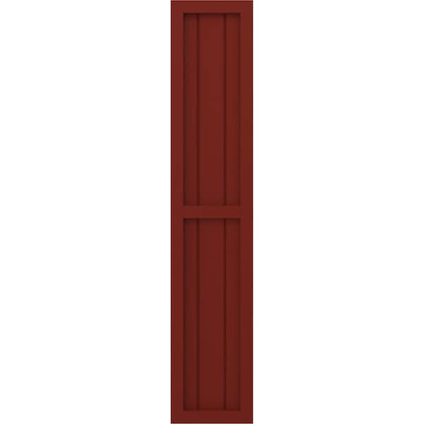 Ekena Millwork Americraft 3-Board Exterior Wood 2 Equal Panel Framed Board-n-Batten Shutters, ARW101BF311X66MRH, PR - ARW101BF311X66MRH