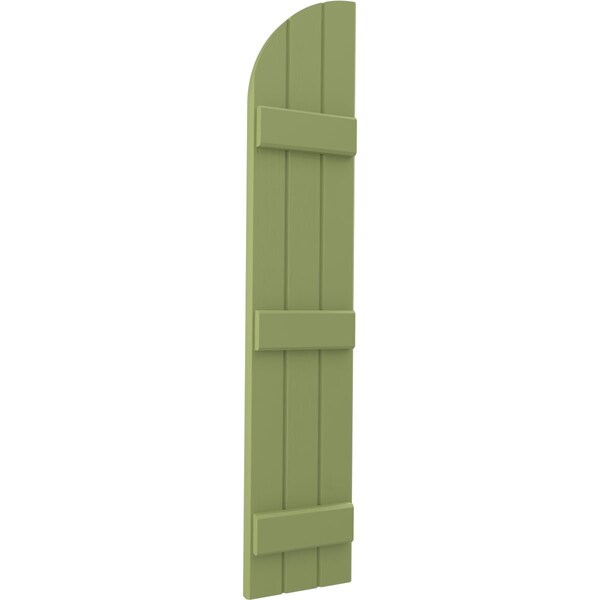 Ekena Millwork Americraft 3-Board (3 Batten) Wood Joined Board-n-Batten Shutters w/ Arch Top, ARW401BQ311X59MGH, PR - ARW401BQ311X59MGH