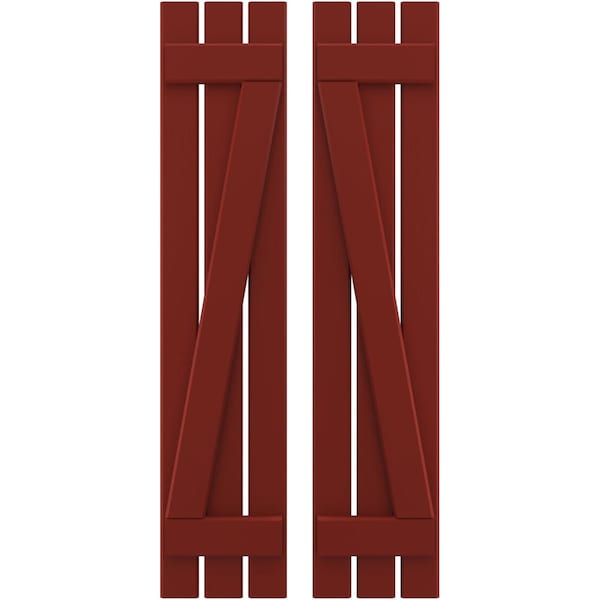 Ekena Millwork Americraft 3-Board (2 Batten) Wood Spaced Board-n-Batten Shutters w/ Z-Bar, ARW102SB311X60MRH, PR - ARW102SB311X60MRH