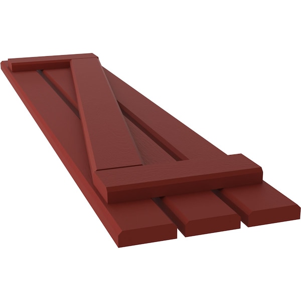 Ekena Millwork Americraft 3-Board (2 Batten) Wood Spaced Board-n-Batten Shutters w/ Z-Bar, ARW102SB311X60MRH, PR - ARW102SB311X60MRH