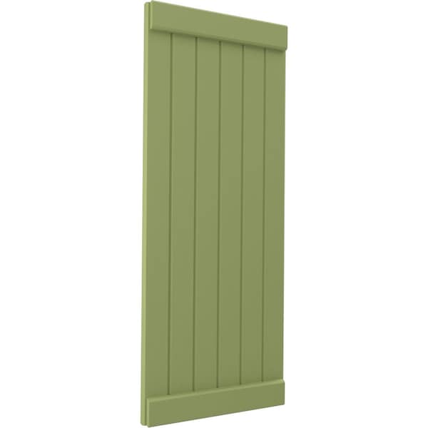 Ekena Millwork Americraft 6-Board Exterior Wood Joined Board-n-Batten Shutters w/ End Batten, ARW103BB621X80MGH, PR - ARW103BB621X80MGH