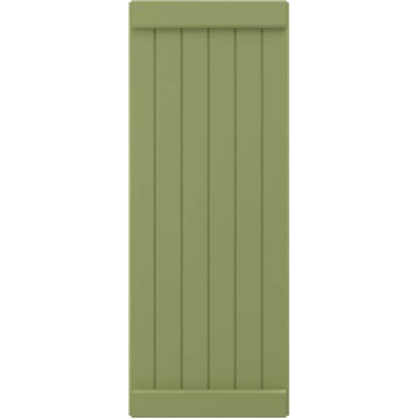 Ekena Millwork Americraft 6-Board Exterior Wood Joined Board-n-Batten Shutters w/ End Batten, ARW103BB621X80MGH, PR - ARW103BB621X80MGH