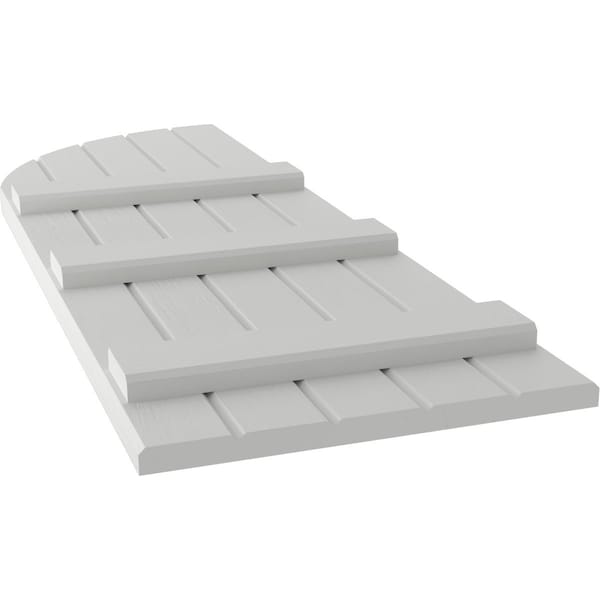 Ekena Millwork Americraft 5-Board (3 Batten) Wood Joined Board-n-Batten Shutters w/ Arch Top, ARW401BQ518X35STH, PR - ARW401BQ518X35STH