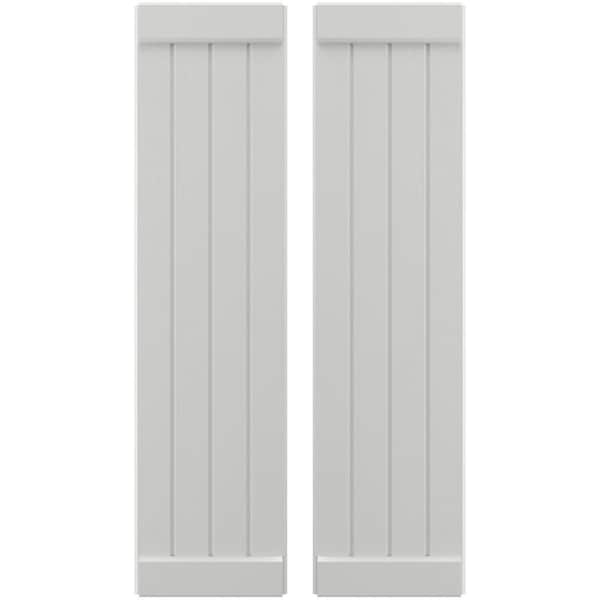 Ekena Millwork Americraft 4-Board Exterior Wood Joined Board-n-Batten Shutters w/ End Batten, ARW103BB414X76STH, PR - ARW103BB414X76STH