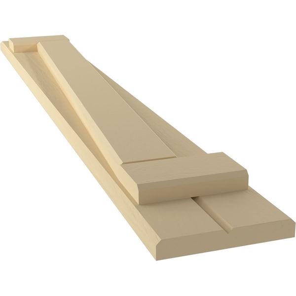 Ekena Millwork Americraft 2-Board (2 Batten) Wood Joined Board-n-Batten Shutters w/ Z-Bar, ARW102BB207X71NTH, PR - ARW102BB207X71NTH