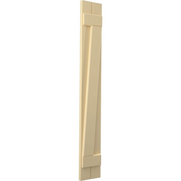 Ekena Millwork Americraft 2-Board (2 Batten) Wood Joined Board-n-Batten Shutters w/ Z-Bar, ARW102BB207X71NTH, PR - ARW102BB207X71NTH