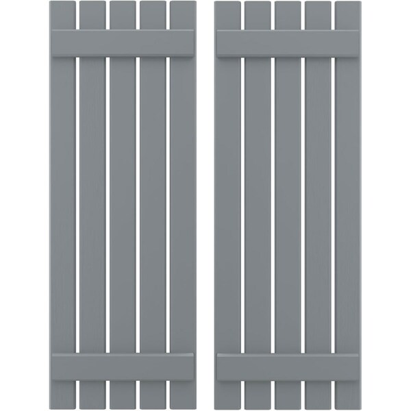 Ekena Millwork Americraft 5-Board (2 Batten) Exterior Real Wood Spaced Board-n-Batten Shutters, ARW101SB519X59CHH, PR - ARW101SB519X59CHH