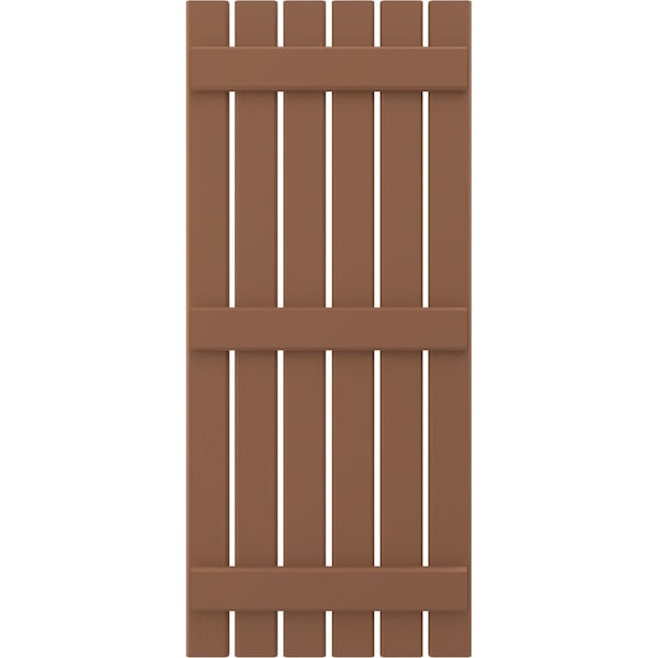Ekena Millwork Americraft 6-Board (3 Batten) Exterior Real Wood Spaced Board-n-Batten Shutters, ARW401SB623X42BTH, PR - ARW401SB623X42BTH