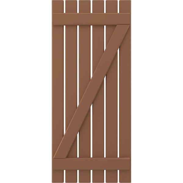 Ekena Millwork Americraft 6-Board (2 Batten) Wood Spaced Board-n-Batten Shutters w/ Z-Bar, ARW102SB623X73BTH, PR - ARW102SB623X73BTH