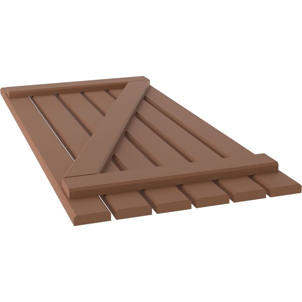 Ekena Millwork Americraft 6-Board (2 Batten) Wood Spaced Board-n-Batten Shutters w/ Z-Bar, ARW102SB623X73BTH, PR - ARW102SB623X73BTH