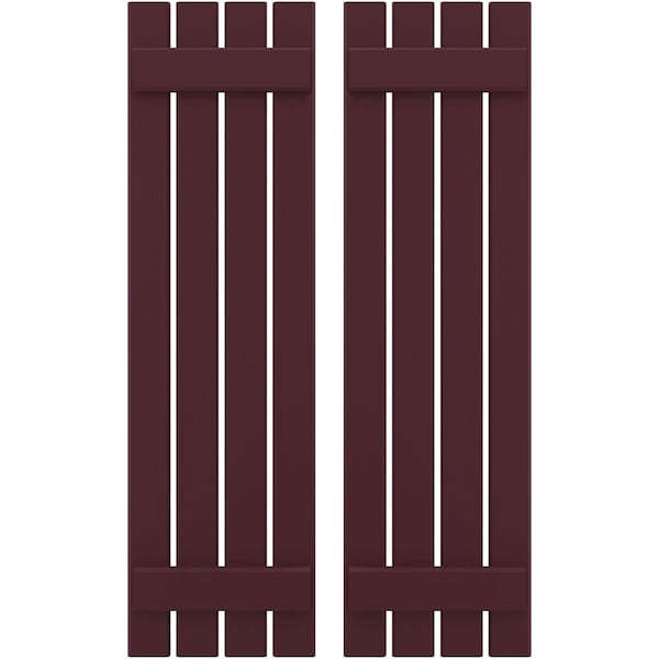 Ekena Millwork Americraft 4-Board (2 Batten) Exterior Real Wood Spaced Board-n-Batten Shutters, ARW101SB415X51WRH, PR - ARW101SB415X51WRH
