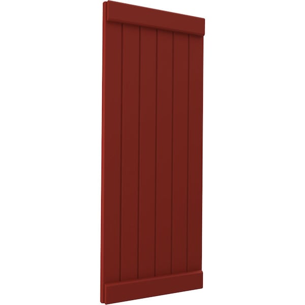 Ekena Millwork Americraft 6-Board Exterior Wood Joined Board-n-Batten Shutters w/ End Batten, ARW103BB621X42MRH, PR - ARW103BB621X42MRH