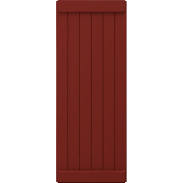 Ekena Millwork Americraft 6-Board Exterior Wood Joined Board-n-Batten Shutters w/ End Batten, ARW103BB621X42MRH, PR - ARW103BB621X42MRH