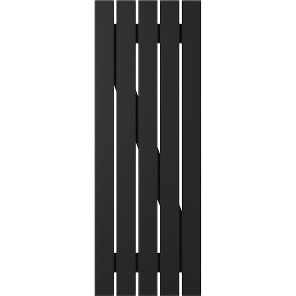 Ekena Millwork Americraft 5-Board (2 Batten) Wood Spaced Board-n-Batten Shutters w/ Z-Bar, ARW102SB519X53BLH, PR - ARW102SB519X53BLH