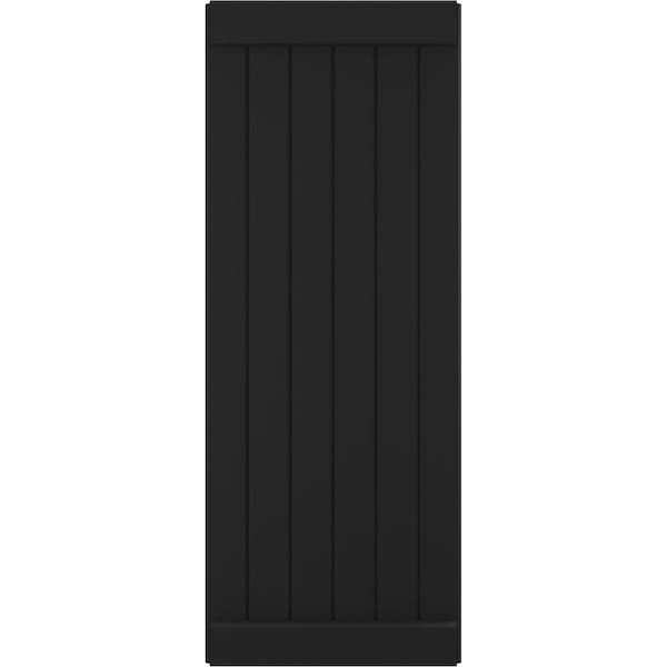 Ekena Millwork Americraft 6-Board Exterior Wood Joined Board-n-Batten Shutters w/ End Batten, ARW103BB621X74BLH, PR - ARW103BB621X74BLH