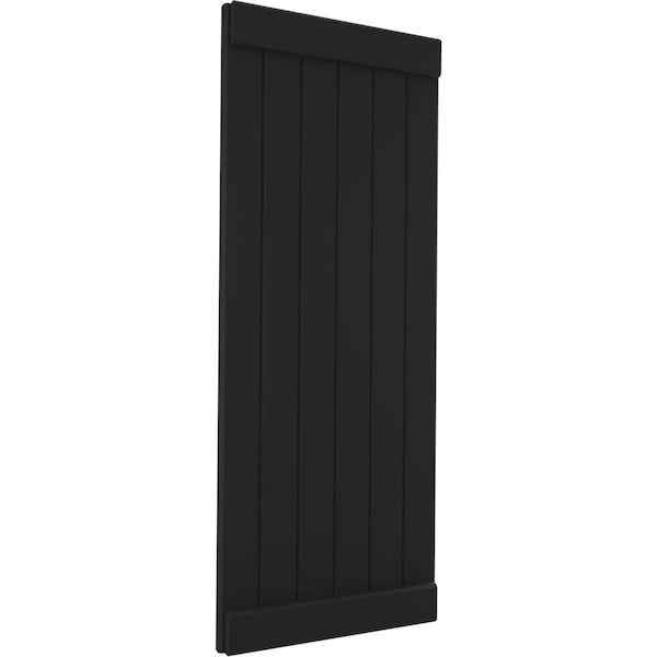Ekena Millwork Americraft 6-Board Exterior Wood Joined Board-n-Batten Shutters w/ End Batten, ARW103BB621X74BLH, PR - ARW103BB621X74BLH