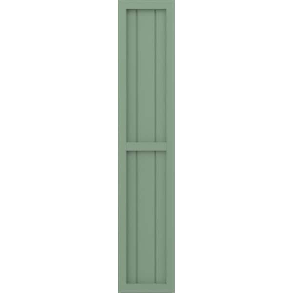 Ekena Millwork Americraft 3-Board Exterior Wood 2 Equal Panel Framed Board-n-Batten Shutters, ARW101BF311X52TGH, PR - ARW101BF311X52TGH