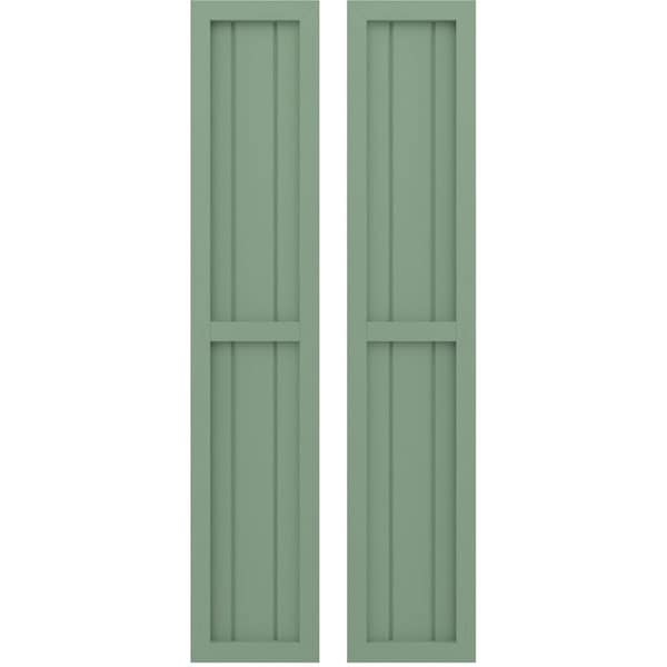 Ekena Millwork Americraft 3-Board Exterior Wood 2 Equal Panel Framed Board-n-Batten Shutters, ARW101BF311X52TGH, PR - ARW101BF311X52TGH