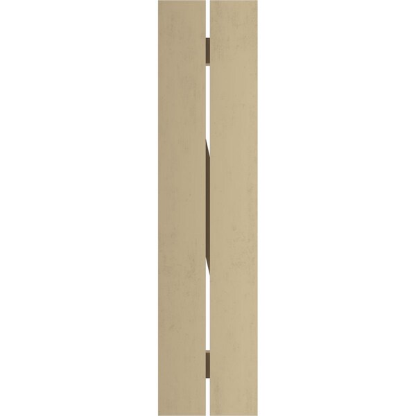 Ekena Millwork Rustic Two Board Spaced Board-n-Batten Sandblasted Faux Wood Shutters w/Z-Board, 11 1/2W x 42H, PR - SHUBSZ11X42SDPR