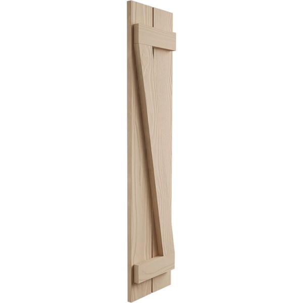 Ekena Millwork Rustic Two Board Spaced Board-n-Batten Sandblasted Faux Wood Shutters w/Z-Board, 11 1/2W x 42H, PR - SHUBSZ11X42SDPR