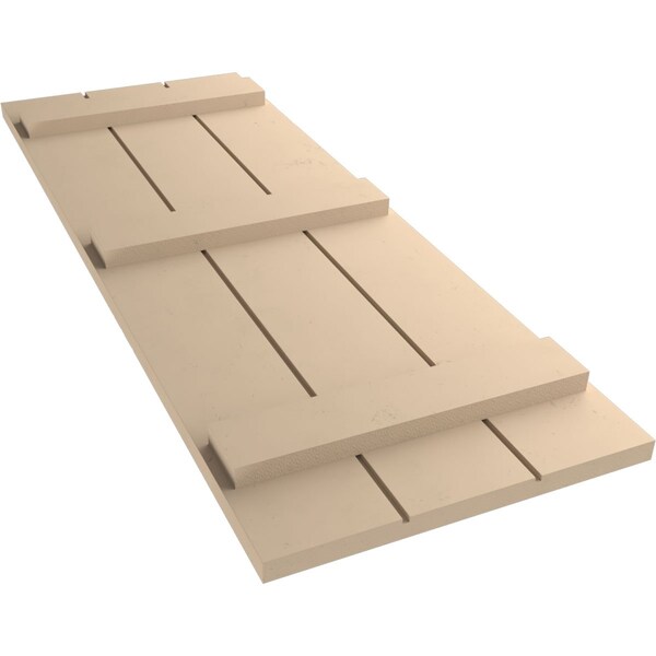 Ekena Millwork Rustic Three Board Joined Board-n-Batten Smooth Faux Wood Shutters, 16 1/2W x 72H, PR - SHUBJS16X72SMPR