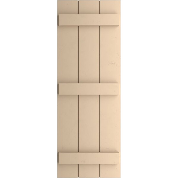 Ekena Millwork Rustic Three Board Joined Board-n-Batten Smooth Faux Wood Shutters, 16 1/2W x 72H, PR - SHUBJS16X72SMPR