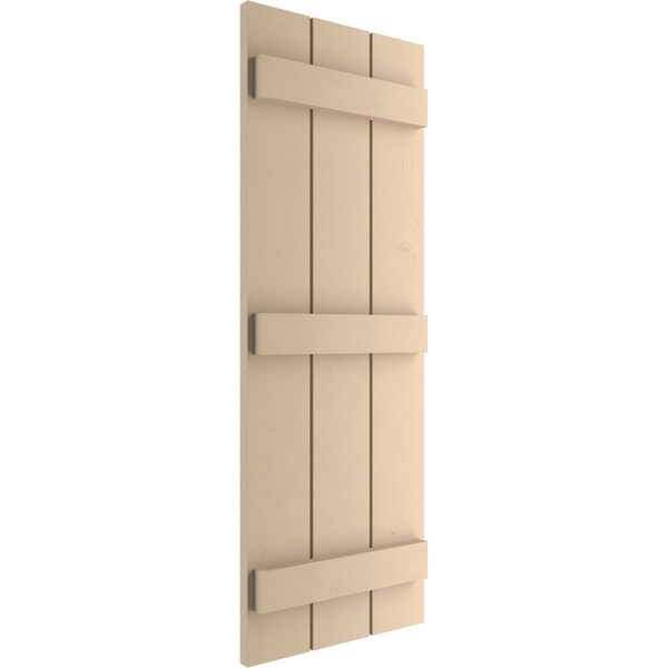 Ekena Millwork Rustic Three Board Joined Board-n-Batten Smooth Faux Wood Shutters, 16 1/2W x 72H, PR - SHUBJS16X72SMPR