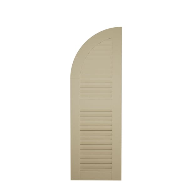 Ekena Millwork Sandblasted 2 Equal Louver w/Quarter Round Arch Top Faux Wood Shutters, 15W x 82H, 67 Low Side, PR - SHULVQ15X82SDPR
