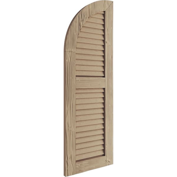 Ekena Millwork Sandblasted 2 Equal Louver w/Quarter Round Arch Top Faux Wood Shutters, 15W x 82H, 67 Low Side, PR - SHULVQ15X82SDPR