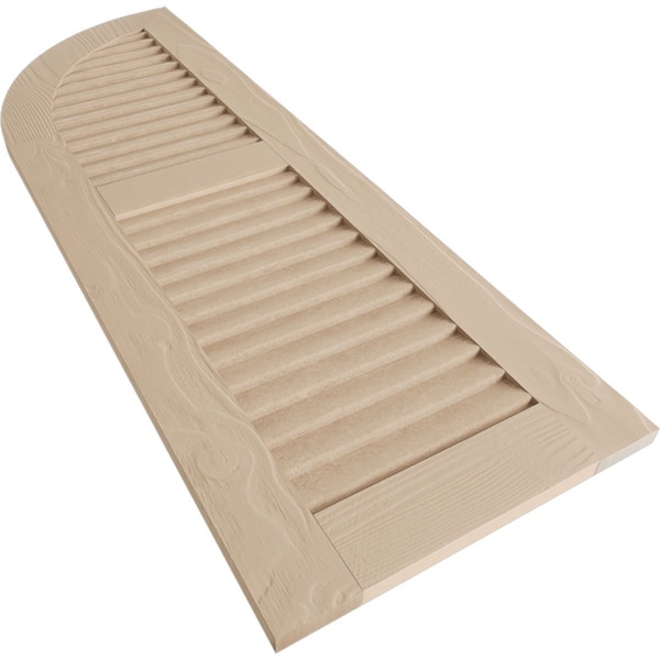 Ekena Millwork Sandblasted 2 Equal Louver w/Quarter Round Arch Top Faux Wood Shutters, 15W x 82H, 67 Low Side, PR - SHULVQ15X82SDPR
