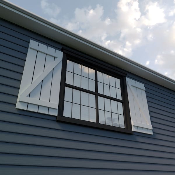 Ekena Millwork Rustic Four Board Spaced Board-n-Batten Smooth Faux Wood Shutters w/Z-Board, 23 1/2W x 50H, PR - SHUBSZ23X50SMPR