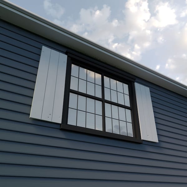 Ekena Millwork Rustic Three Board Joined Board-n-Batten Knotty Pine Faux Wood Shutters w/No Batten, 16 1/2"W x 80"H - SHUBJN16X80KPPR
