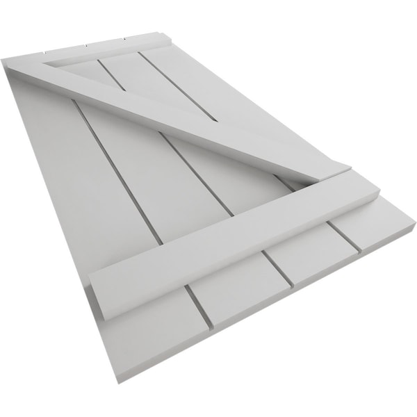 Ekena Millwork Rustic Four Board Joined Board-n-Batten Smooth Faux Wood Shutters w/Z-Board, 22W x 26H, PR - SHUBJZ22X26SMPR